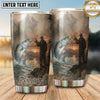 Maxcorners Fishing Tumbler Sepia Wilderness Angler Scene Design Personalized Name Tumbler (13 Species)