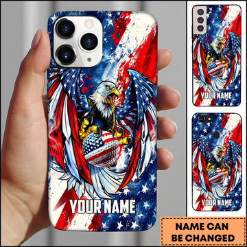 Maxcorners Golf Patriotic USA Flag Eagle Strike Sports Graphic Personalized Phone Case