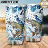 Maxcorners Fishing Tumbler Blue Camo Star Pattern Design Personalized Name Tumbler (13 Species)