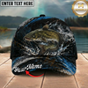 Maxcorners Fishing Black Blue Water Splash Personalized 3D Cap (12 Fish Species)