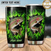 Maxcorners Fishing Tumbler Neon Green Flame Design Personalized Name Tumbler (13 Species)