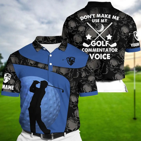 MaxCorners Premium Blue Cool Golfer Dont Make Me Use Golf Polo Shirts Multicolored Customized Name Polo For Men