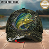 Maxcorners Fishing Mossy Camo Water Ring Personalized 3D Cap (12 Fish Species)