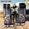 Maxcorners Fishing Tumbler Monochrome Cabin Flag Collage Design Personalized Name Tumbler (13 Species)