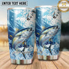 Maxcorners Fishing Tumbler Aqua Doodle Splash Design Personalized Name Tumbler (13 Species)