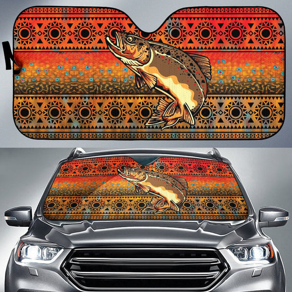 Maxcorners Trout Fish Brown Printing Car Auto Sun Shades