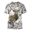 Maxcorners Deer Huting White Camo Custom Name Shirt 3D All Over Printed Clothes