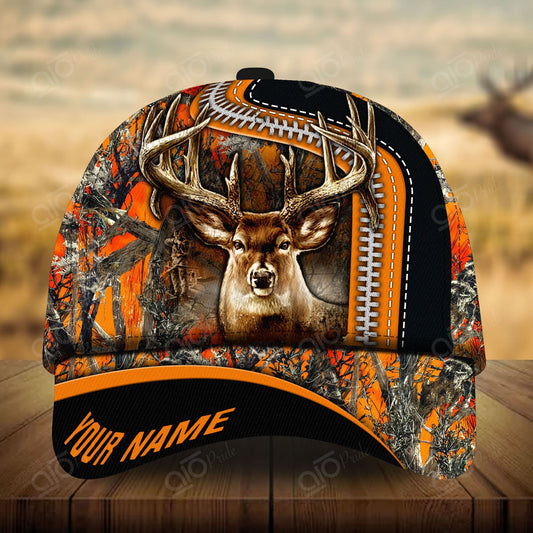 Maxcorners Zipped Pattern Deer Hunting Personalized Hats 3D Multicolored