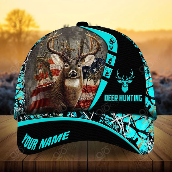 Maxcorners US Deer Hunting 2 Personalized Hats 3D Multicolored