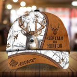 Maxcorners Epic Triphatee Fashion Leather Pattern Hunting Deer Personalized Hats 3D Multicolored