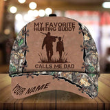 Maxcorners  Epic Konkak Dad And Son Leather Pattern Hunting Deer Personalized Hats 3D Multicolored