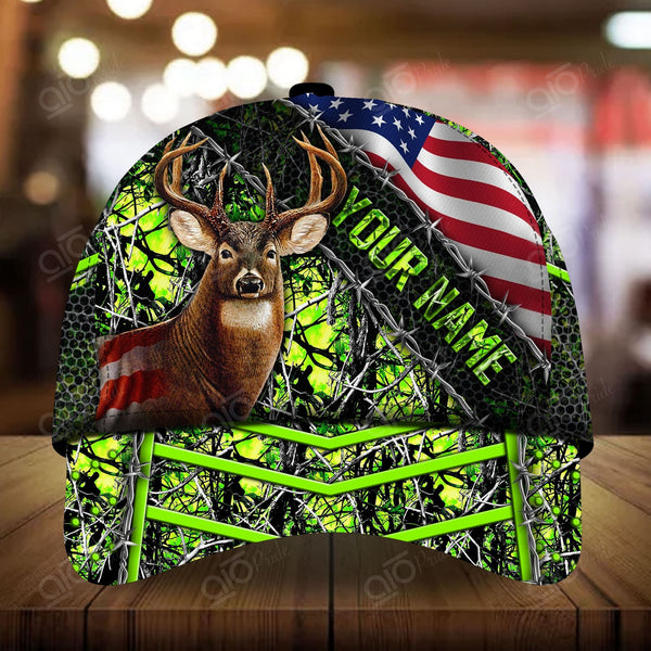 Maxcorners Crown Of Thorn Deer Hunting Personalized Hats 3D Multicolored