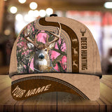 Maxcorners Heru Pon Leather Pattern Hunting Deer Personalized Hats 3D Multicolored