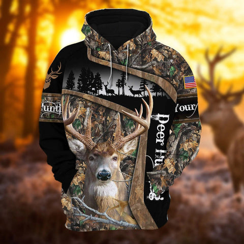 Personalized Deer Hunting Style 1 3D All Over Print Multicolor Hunting Hoodie Hunter Gift