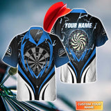 Maxcorners Darts Blue Lightning Customized Name 3D Hawaiian Shirt