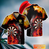 Maxcorners Darts Fire Customized Name 3D Hawaiian Shirt