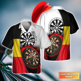 Maxcorners Darts Germany Flag Customized Name 3D Hawaiian Shirt