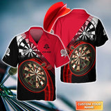 Maxcorners Darts Red Customized Name 3D Hawaiian Shirt