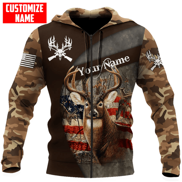 Maxcorners Deer Hunting Camo Season Custom Name Shirt 3D All Over Printed Clothes