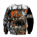 Maxcorners Moose Hunting Camo Custom Name Shirt 3D All Over Printed Clothes