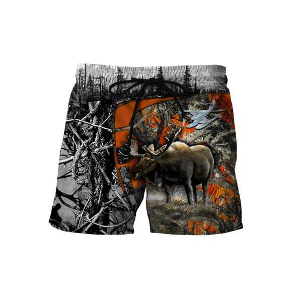 Maxcorners Moose Hunting Camo Custom Name Shirt 3D All Over Printed Clothes