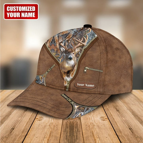 Maxcorners Deer Hunting Zip Pattern Personalized Cap