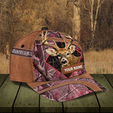 Maxcorners Deer Hunting Leather Pattern Pink Camo Personalized Cap