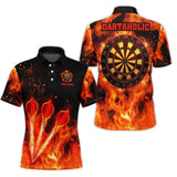 MaxCorners Darts Dartaholic Customized Name 3D Polo Shirt For Men