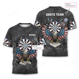 Maxcorners Eagle US Flag Darts Personalized Name And Team Name 3D Shirt