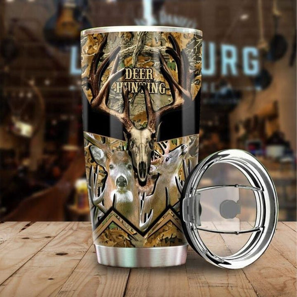 Maxcorners Deer Hunting Camo Stainless Steel Tumbler