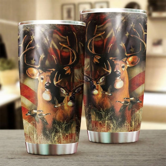 Maxcorners Deer Hunting Camo Stainless Steel Tumbler