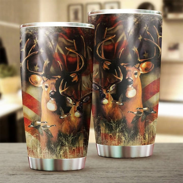 Maxcorners Deer Hunting Camo Stainless Steel Tumbler