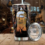 Maxcorners Deer Hunting Stainless Steel Tumbler