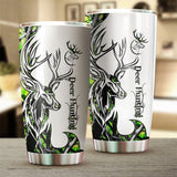 Maxcorners Love Hunting Camo Green Stainless Steel Tumbler