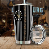 Maxcorners Deer Hunting US Flag Stainless Steel Tumbler