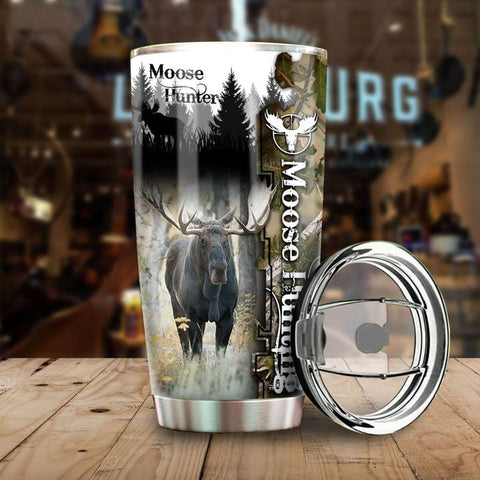 Maxcorners Moose Hunting Camo Stainless Steel Tumbler