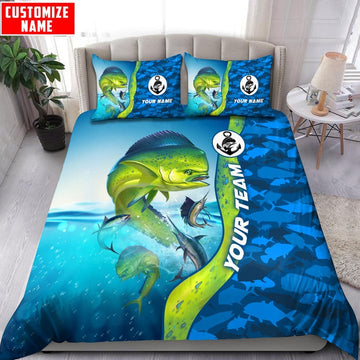 Maxcorners Personalized Mahi Mahi Fishing Bedding Set