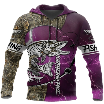 Maxcorners NORTHERN PIKE Fishing 3D Hoodie