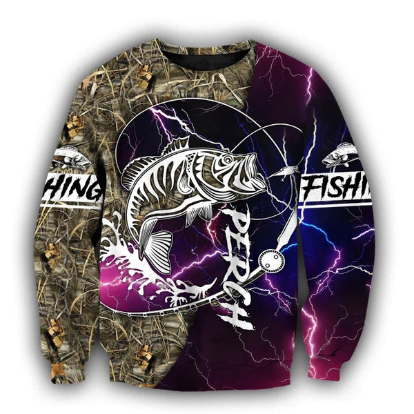 Maxcorners PERCH FISHING HUK UP Fishing 3D Hoodie