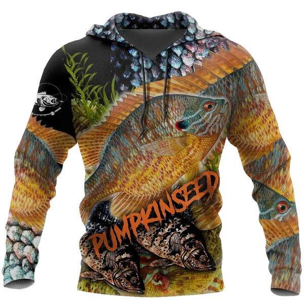 Maxcorners SUNFISH PUMPKINSEED Fishing 3D Hoodie