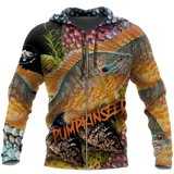 Maxcorners SUNFISH PUMPKINSEED Fishing 3D Hoodie