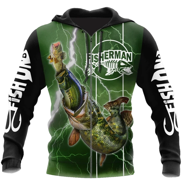 Maxcorners THE GREAT FISH EATS THE SMALL Fishing 3D Hoodie