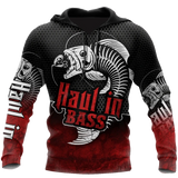 Maxcorners HAUL IN BASS Fishing 3D Hoodie