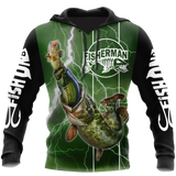 Maxcorners THE GREAT FISH EATS THE SMALL Fishing 3D Hoodie