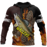 Maxcorners WALLEYE Fishing 3D Hoodie