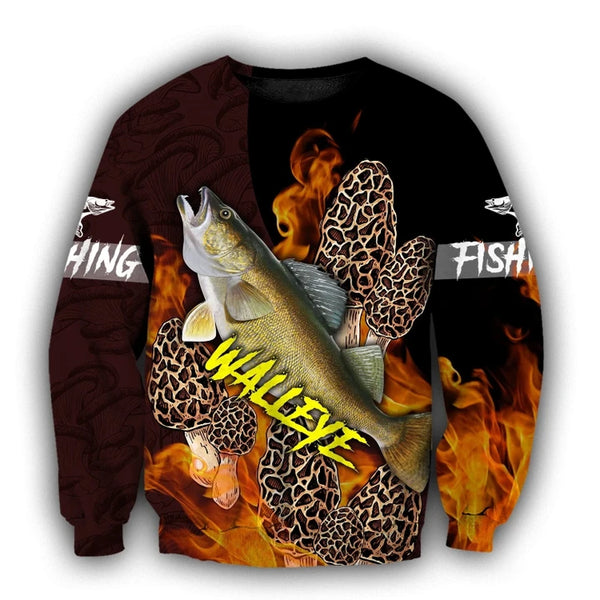 Maxcorners WALLEYE Fishing 3D Hoodie