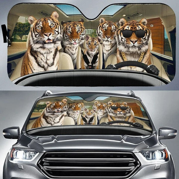 Maxcorners Tiger Family Auto Car Sunshade