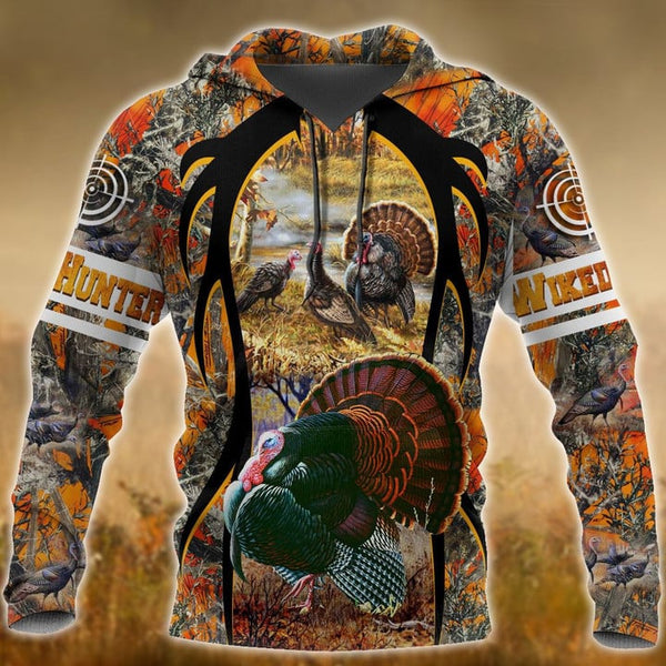 Maxcorners Wicked Hunter Turkey Hunting 3D Hoodie