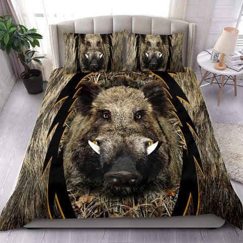 Maxcorners Boar Hunting Q2 All Over Printed Bedding Set