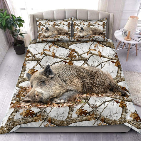 Maxcorners Wild Boar Hunting V2 All Over Printed Bedding Set